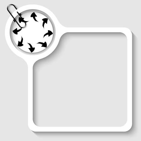 text frame for any text with arrows and paper clipのイラスト素材