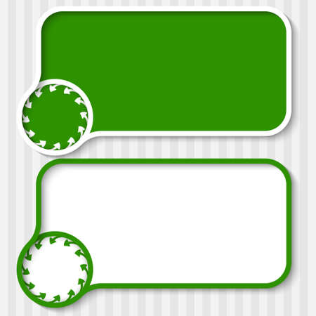 set of two green text boxes and arrowsのイラスト素材
