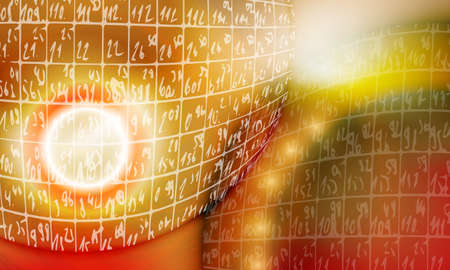 vector abstract background with circles and handwritten numbersのイラスト素材