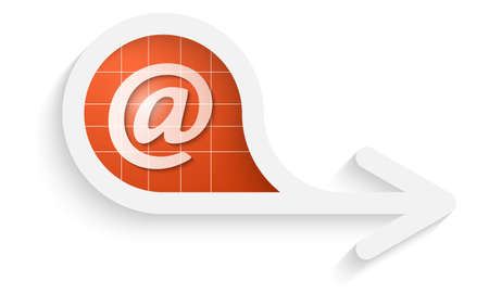gray box for text with arrow and email iconのイラスト素材