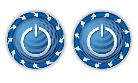 set two icons with arrows and power button