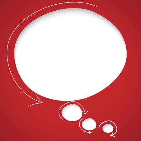 red speech bubble with arrowsのイラスト素材