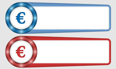 blue and red frames for any text with euro symbolのイラスト素材