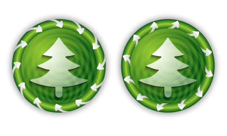 set two icons with arrows and tree symbolのイラスト素材