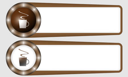 brown frames for any text with cup of coffeeのイラスト素材