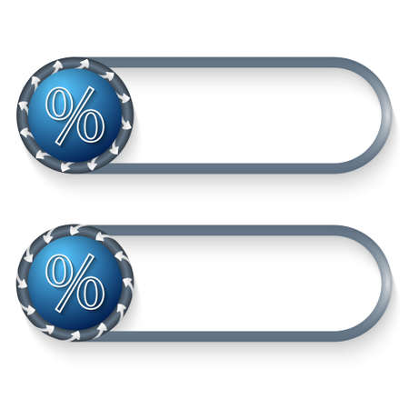 set of two buttons with arrows and percent symbolのイラスト素材