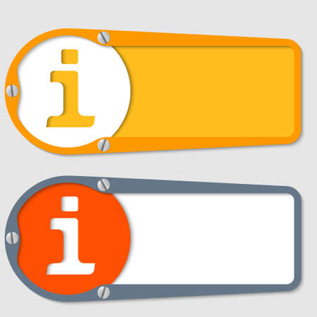 set of two boxes for any text with info symbolのイラスト素材