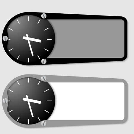 set of two boxes for any text with watchesのイラスト素材