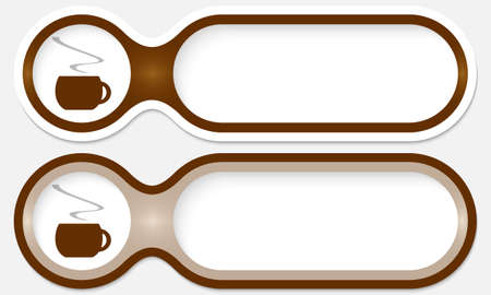 two buttons for entering text with cup of coffeeのイラスト素材