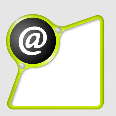 green abstract frame with screws and email symbolのイラスト素材