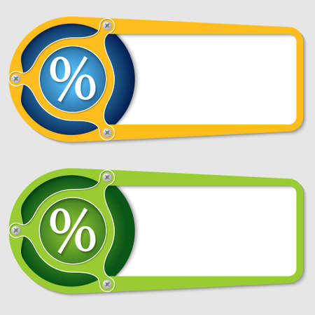 set of two boxes for entering text with percent symbolのイラスト素材