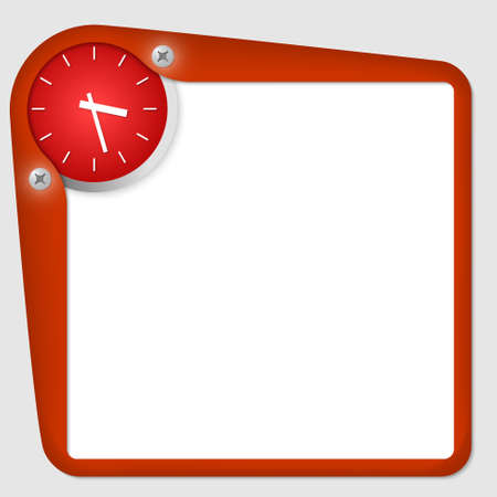 red frame for text with screws and watchesのイラスト素材
