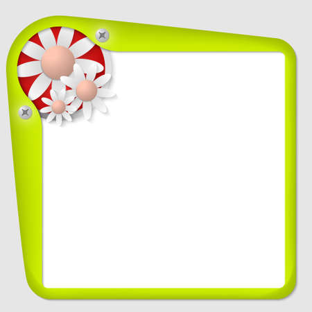 green frame for text with screws and flowersのイラスト素材