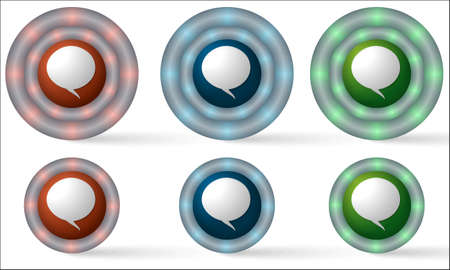set of six icons with speech bubbleのイラスト素材