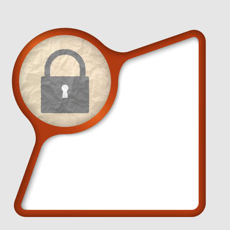 abstract frame with texture of crumpled paper and padlockのイラスト素材