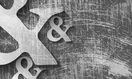 transparent ampersand symbol and scratched backgroundのイラスト素材