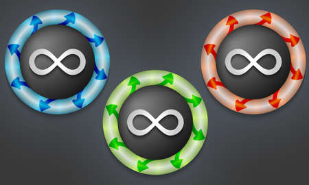 icons with color back light and infinity symbolのイラスト素材