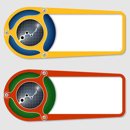 set of two boxes for entering text with graphのイラスト素材