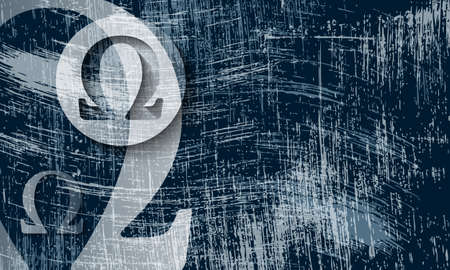 transparent omega symbol and scratched backgroundのイラスト素材