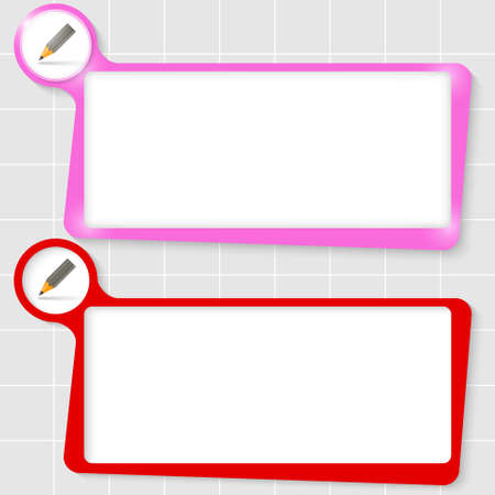 set of two text boxes for text with pencilのイラスト素材