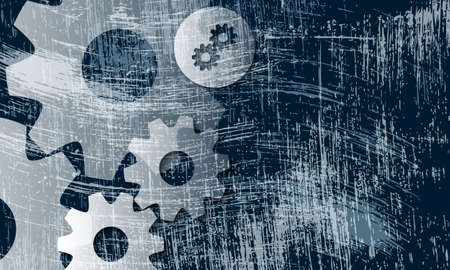 transparent cogwheels and scratched backgroundのイラスト素材