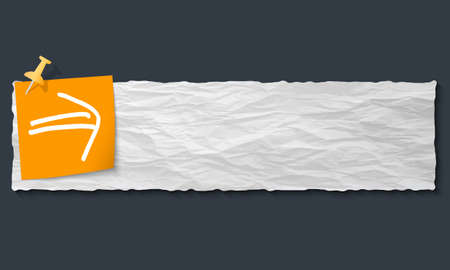 banner with crumpled paper and arrowのイラスト素材