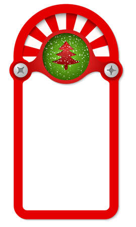 red vertical box for any text and Christmas treeのイラスト素材