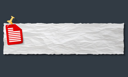 banner with crumpled paper and document iconのイラスト素材