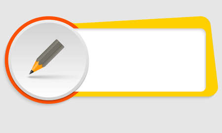 yellow frame for text and pencilのイラスト素材