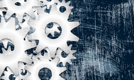 transparent cogwheels and scratched backgroundのイラスト素材