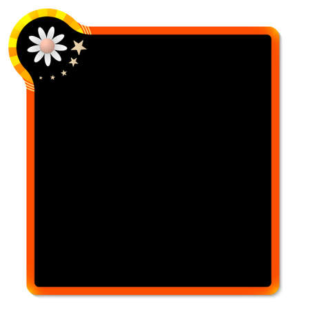 red frame with yellow corner and flowerのイラスト素材