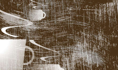 transparent cup of coffee and scratched backgroundのイラスト素材