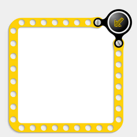 yellow frame for text with screws and arrowのイラスト素材