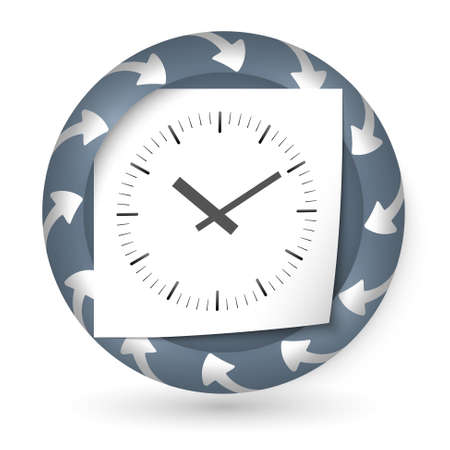 vector abstract icon with arrows and watchesのイラスト素材