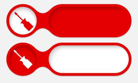 two buttons for entering text with screwdriverのイラスト素材