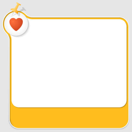 yellow text box with pushpin and red heartのイラスト素材