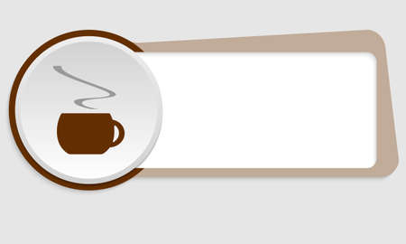brown frame for your text and cup of coffeeのイラスト素材