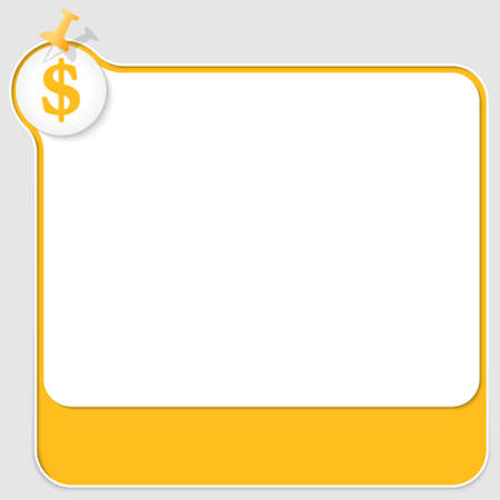 yellow text box with pushpin and dollar symbolのイラスト素材
