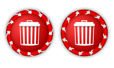 set two icons with arrows and trashcanのイラスト素材