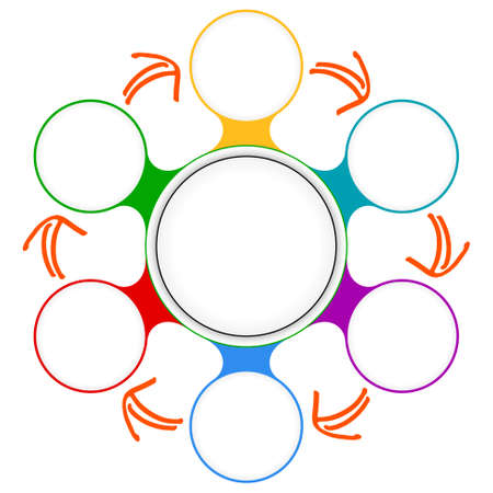 Seven colored circular frames for textのイラスト素材