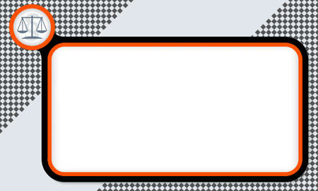 Red frame for your text and law symbolのイラスト素材