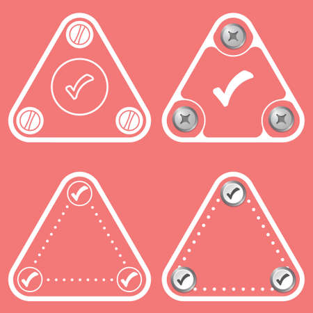 Set of four flat simple frames and check boxのイラスト素材