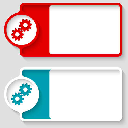Colored boxes for your text and cogwheelsのイラスト素材