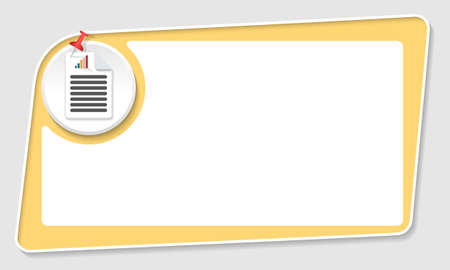 vector abstract yellow box and pushpin and graphのイラスト素材