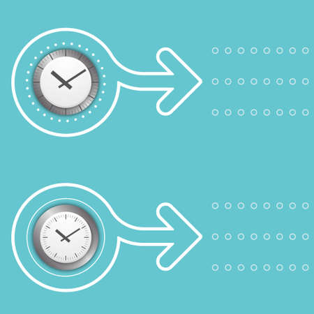 Simple flat white arrow and watchesのイラスト素材