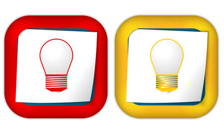 set of two icons and paper with bulbのイラスト素材
