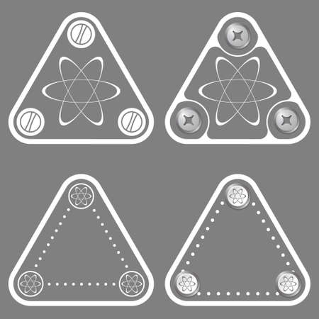 Set of four flat simple frames and science symbolのイラスト素材