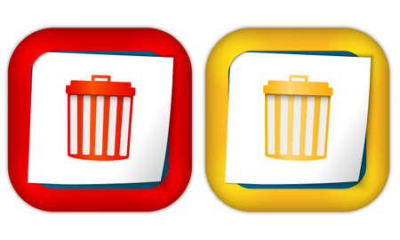 set of two icons and paper with trashcanのイラスト素材