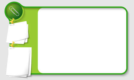 Abstract frame for your text with paper clip and  papers for remarkのイラスト素材
