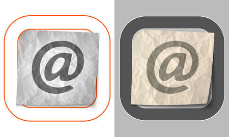set of two icons and crumpled paper with email symbolのイラスト素材